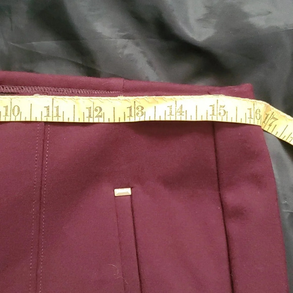 Like New Chico's Womens Stretch Pants Burgundy with Gold Accents Stretch Waist - Picture 4 of 11